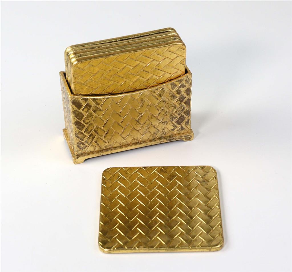 Sottobicchiere 10x10 cm Oro Inciso 7PZ