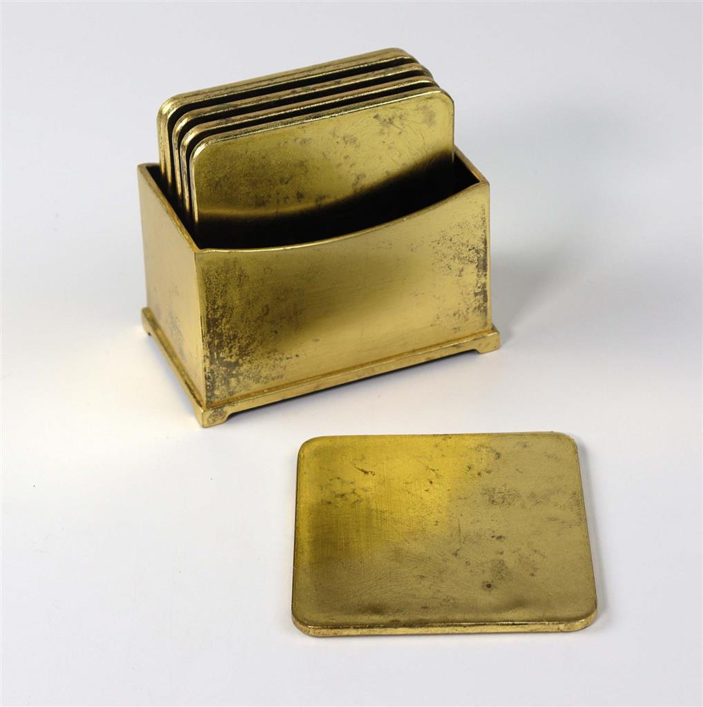 Sottobicchiere 10x10 cm Oro Liscio antichizzato 7PZ