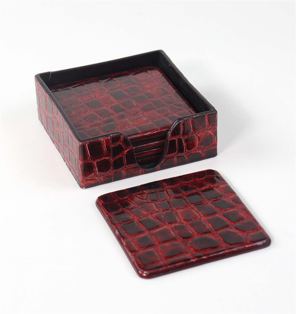 Sottobicchiere 10x10 cm Rosso Crocco 7PZ